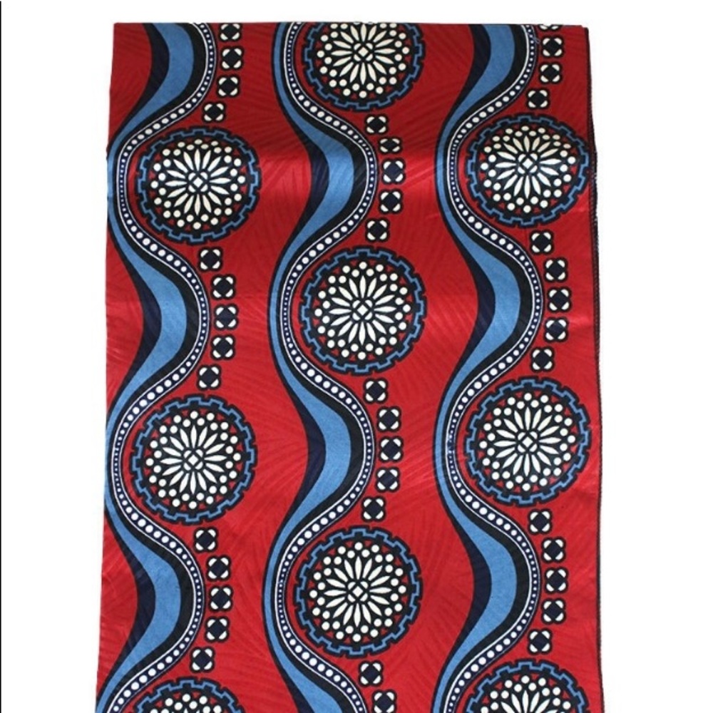 Red and blue print Headwrap